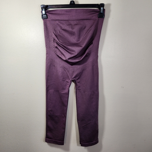 blanqi everyday maroon maturnity leggings sz small capri like new - Picture 1 of 7